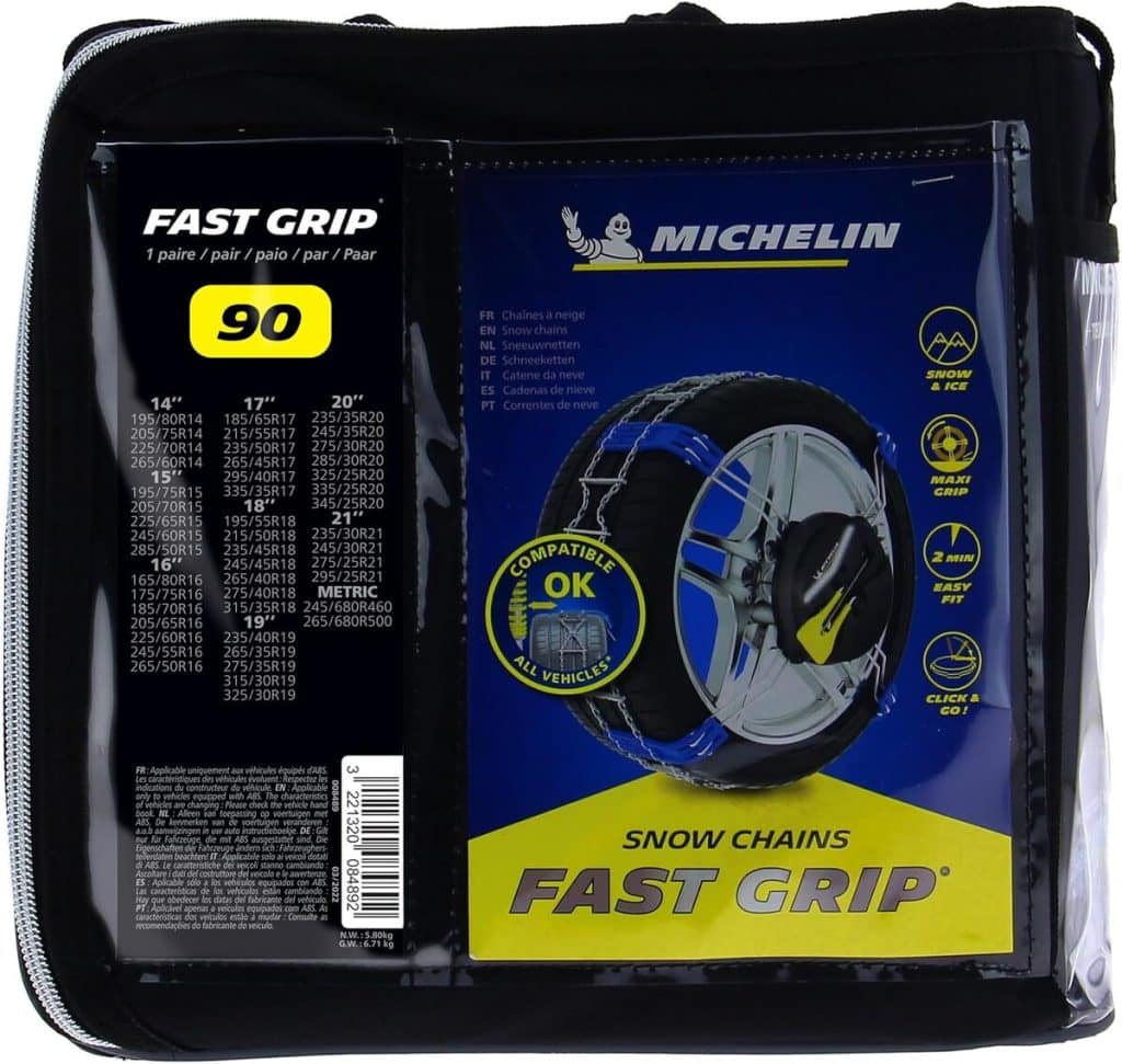 Test des chaînes à neige Michelin Fast Grip N°90