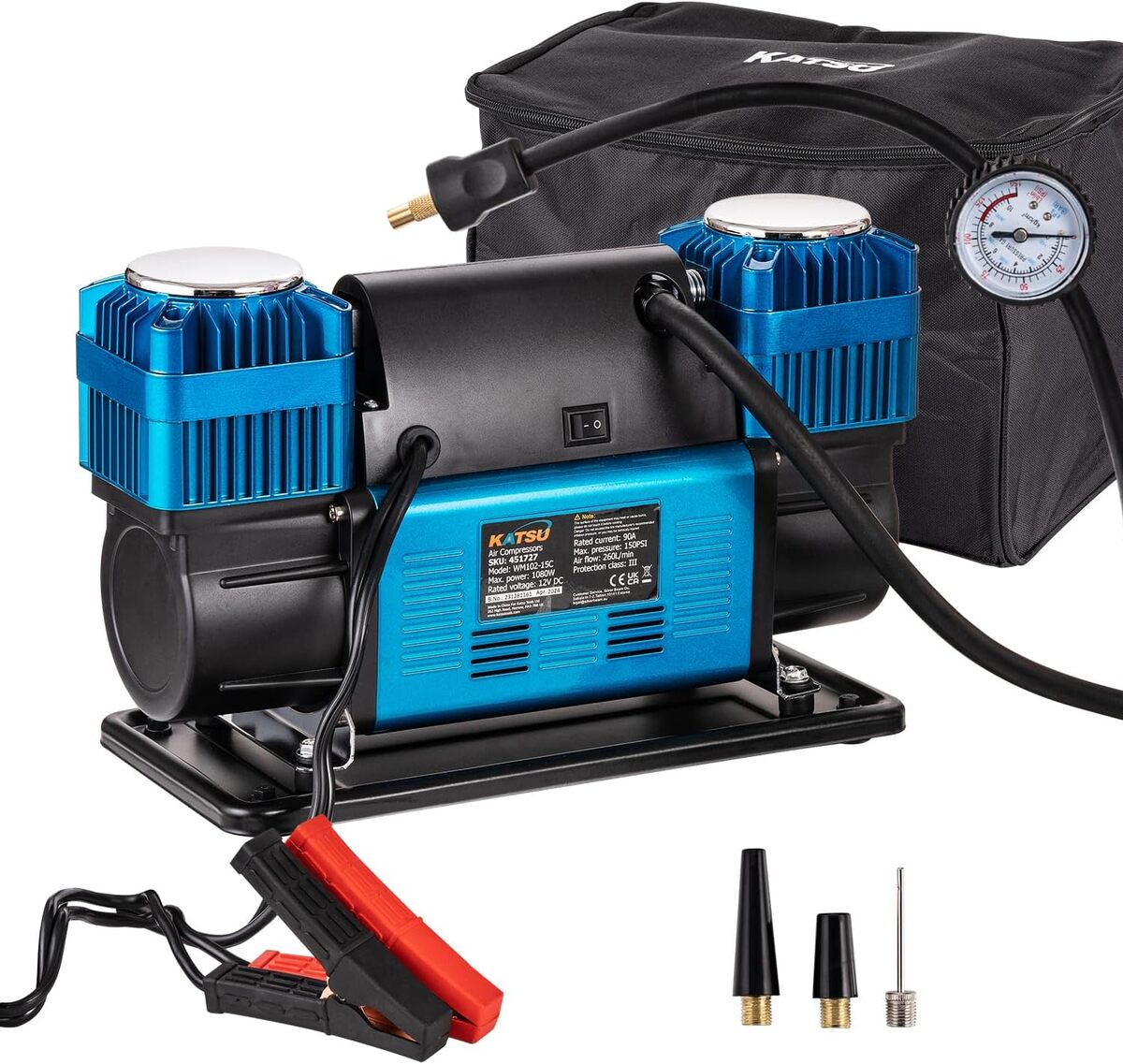 Test du compresseur d'air KATSU Tools 2 cylindres 150PSI