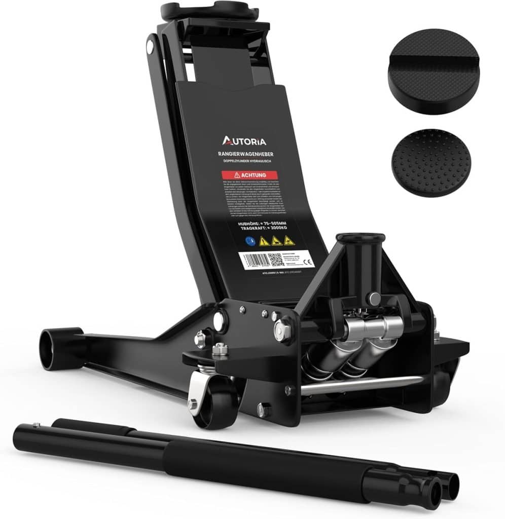 Test du cric hydraulique 3T plat : puissance et maniabilité