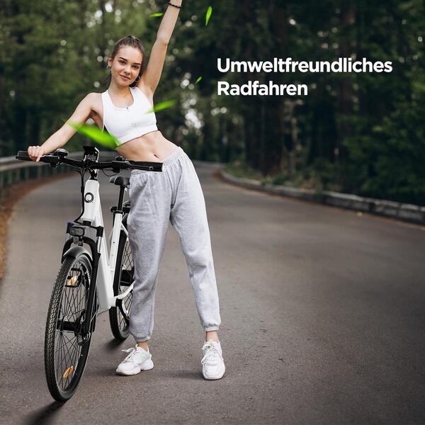 Qekud Vélos Électrique, E-Bike de Banlieue Batterie 36V 12,5Ah, écran LCD, 7 Vitesses, APP, E-Bike Urbain pour Adulte Homme Femme
