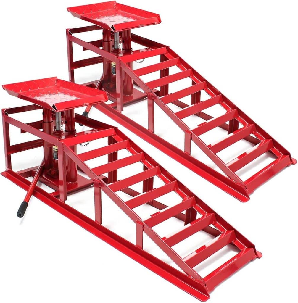 Test des rampes de voiture 2X avec cric hydraulique 2000kg