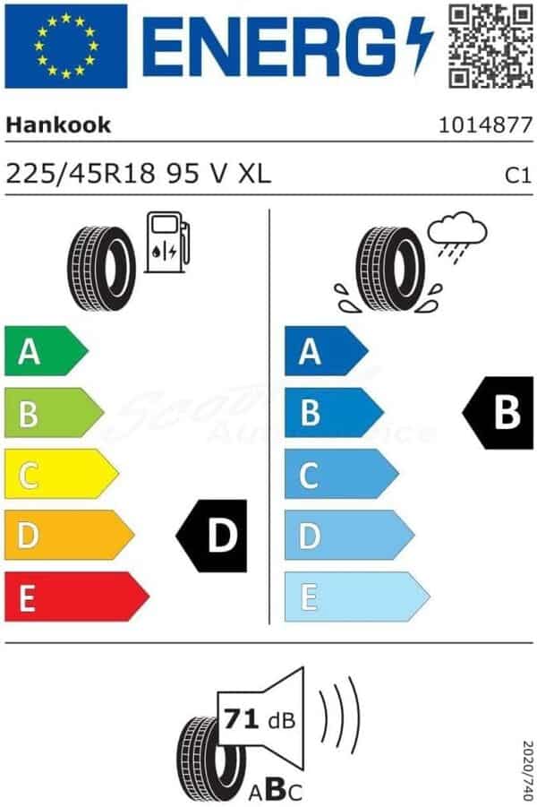 Hankook Ventus Prime2 K115 XL - 225/45R18 95V - Pneu Été [Classe énergétique D]