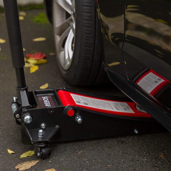 Arebos 3T Cric hydraulique de manœuvre Plat | 2X Supports | 3 tonnes de capacité de Charge | 3 Supports | Cric de manœuvre pour l'atelier et Les Loisirs | Cric Jack