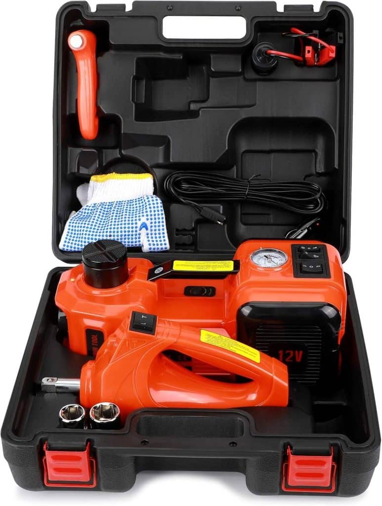 Test du cric électrique 12V 5T avec boulonneuse : efficacité embarquée