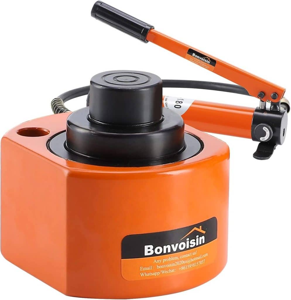 Test : vérin hydraulique Bonvoisin 20T et pompe manuelle CP-180