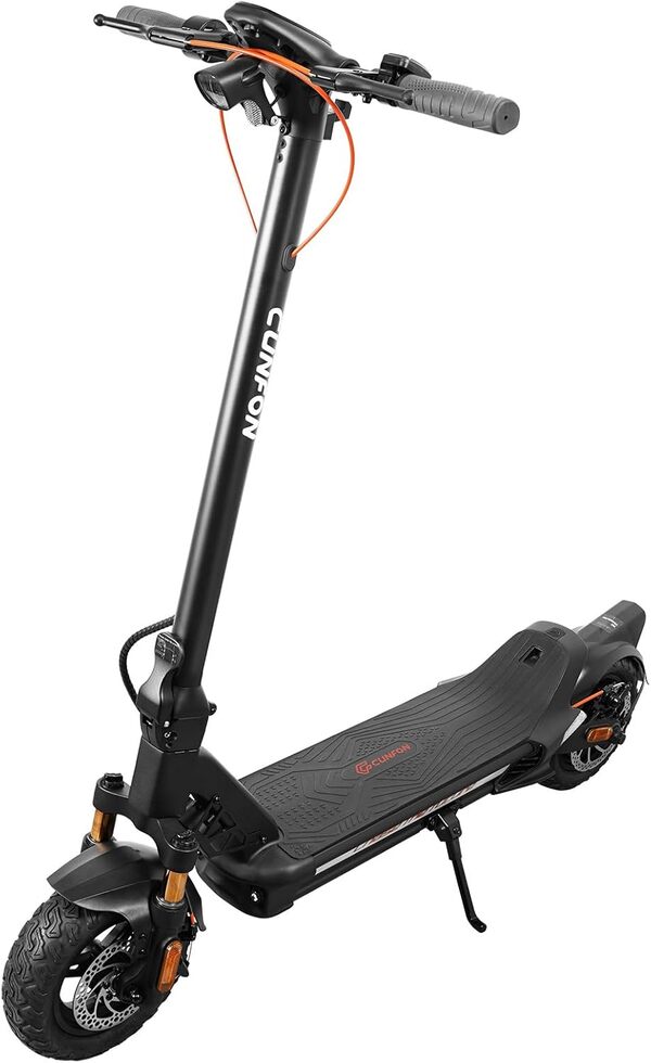 Trotinette électrique CUNFON pour Adultes, Une autonomie de 70 km, des pneus de 10,5 Pouces, des Freins Doubles et Une Suspension, avec Une Application et Une déverrouillage par Empreinte Digitale