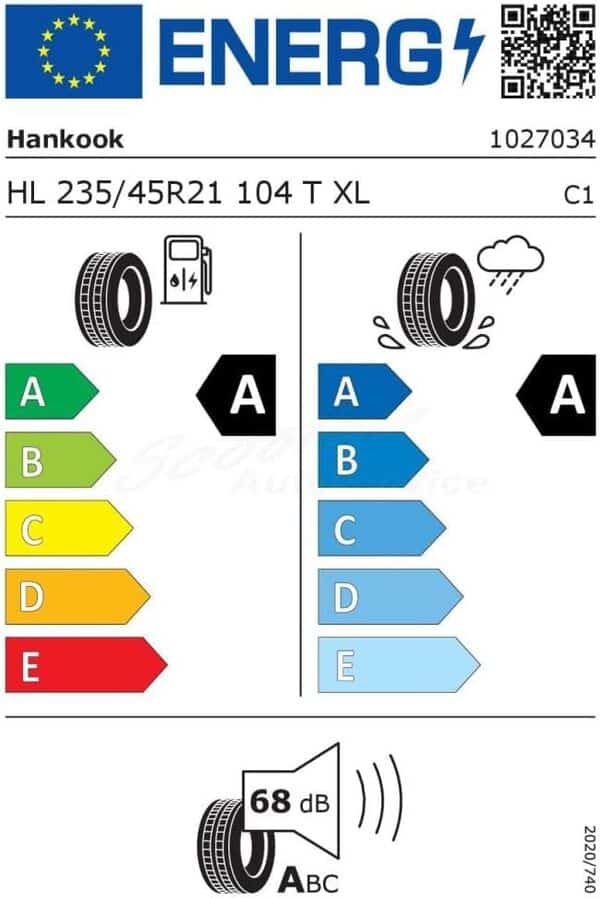 HANKOOK Pneu d'été HL235/45 R 21 XL TL 104T VENTUS S1 EVO3 EV (VW) MFS BSW Sealguard [Classe énergétique A]
