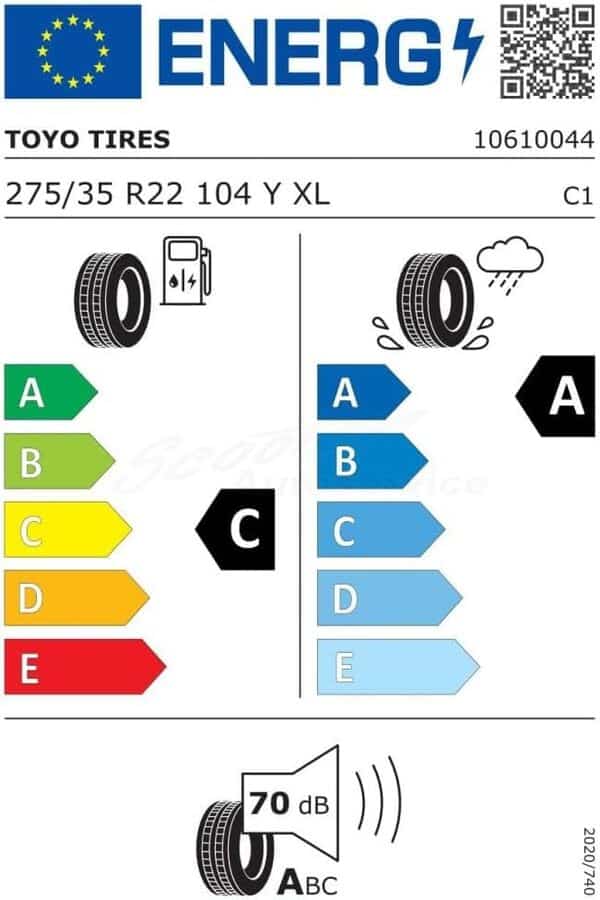 Toyo Proxes Sport SUV XL - 275/35R22 104Y - Pneu Été [Classe énergétique C]