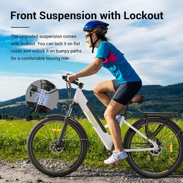 Eleglide Vélos électriques T1 Step-Thru, Vélo électrique de 27,5 Pouces,Batterie 36V 12,5Ah, écran LCD,7 Vitesses, E-Bike Urbain pour Adulte Homme Femme, VTC