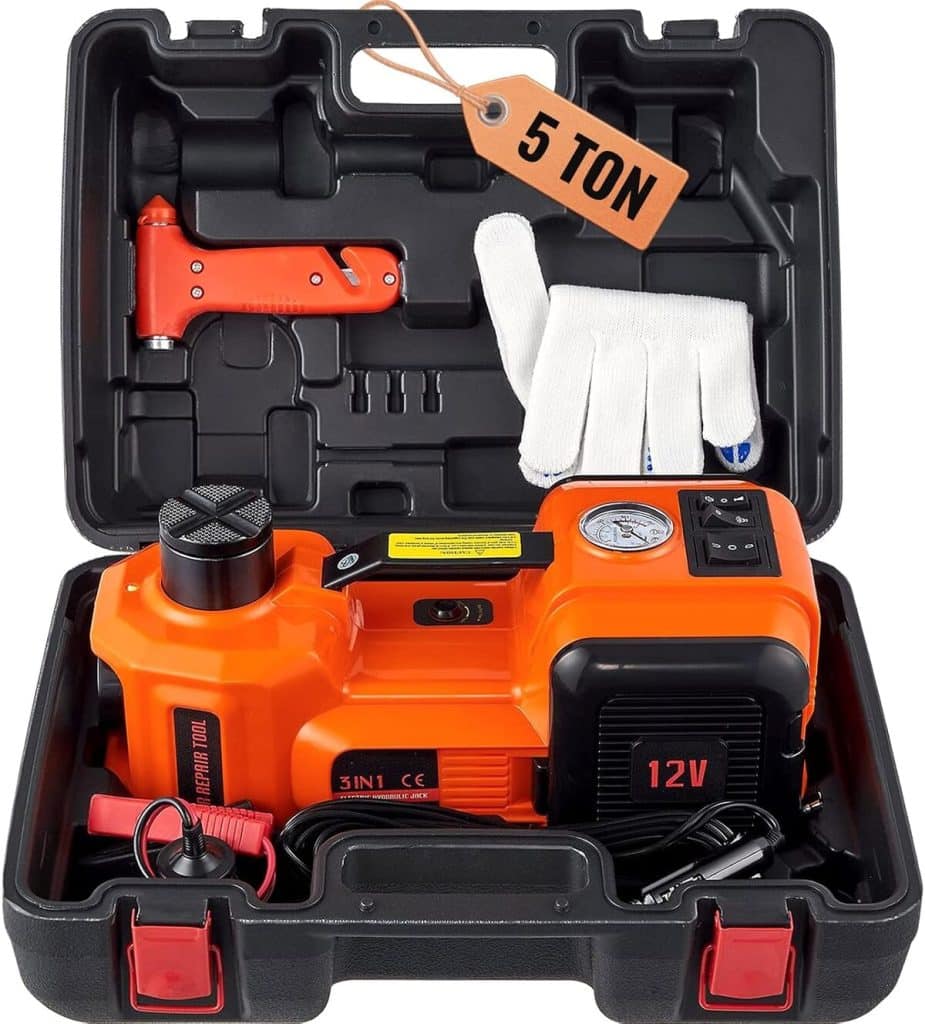 Test du cric hydraulique électrique VEVOR 5 T : levage et dépannage simplifiés