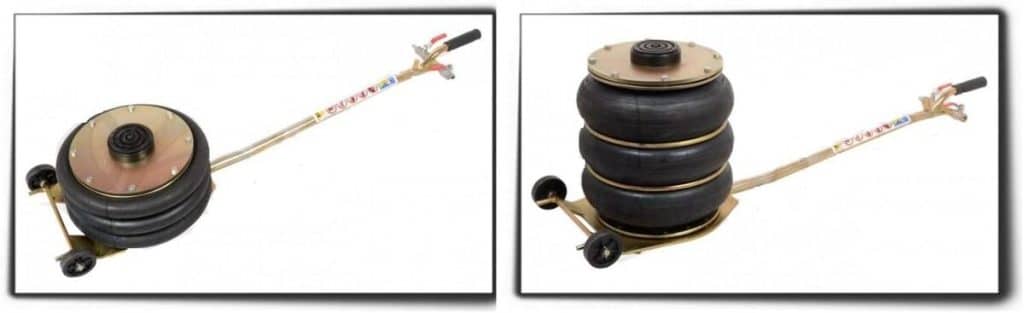 Test du cric pneumatique Worken 2 boudins 2, 2 tonnes