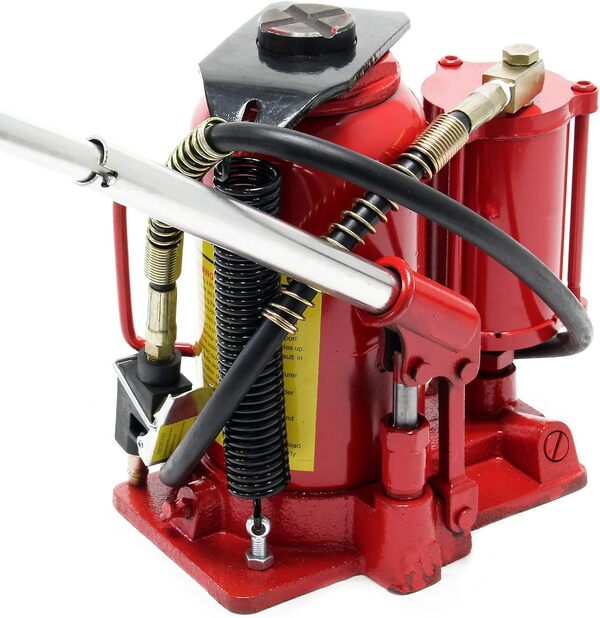 WilTec Cric hydraulique 20T Cric Bouteille Levage Automobile Pneumatique Atelier Manutention Auto Garage