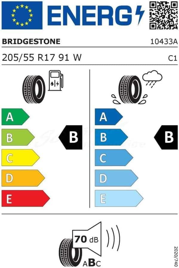 Bridgestone Turanza T 005 - 205/55R17 91W - Pneu Été [Classe énergétique B]