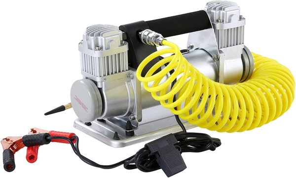 KATSU Gonfleur de Pneu de Voiture, 2 Cylindres 150 PSI 12V 50Amp 4WD Compresseur d'Air Portable Professionnel à Grand Volume Pompe à Pneu pour Auto Car Van Trucks Gonflables 451715