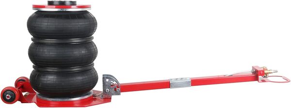 AIM Tools Cric Pneumatique 5 Ton Cric de Levage Rapide Pneumatique, Cric Pneumatique Gonflable Triple Sac avec Poignée Pliante et Deux Roues pour Réparation de Voiture Tout Terrain Atelier