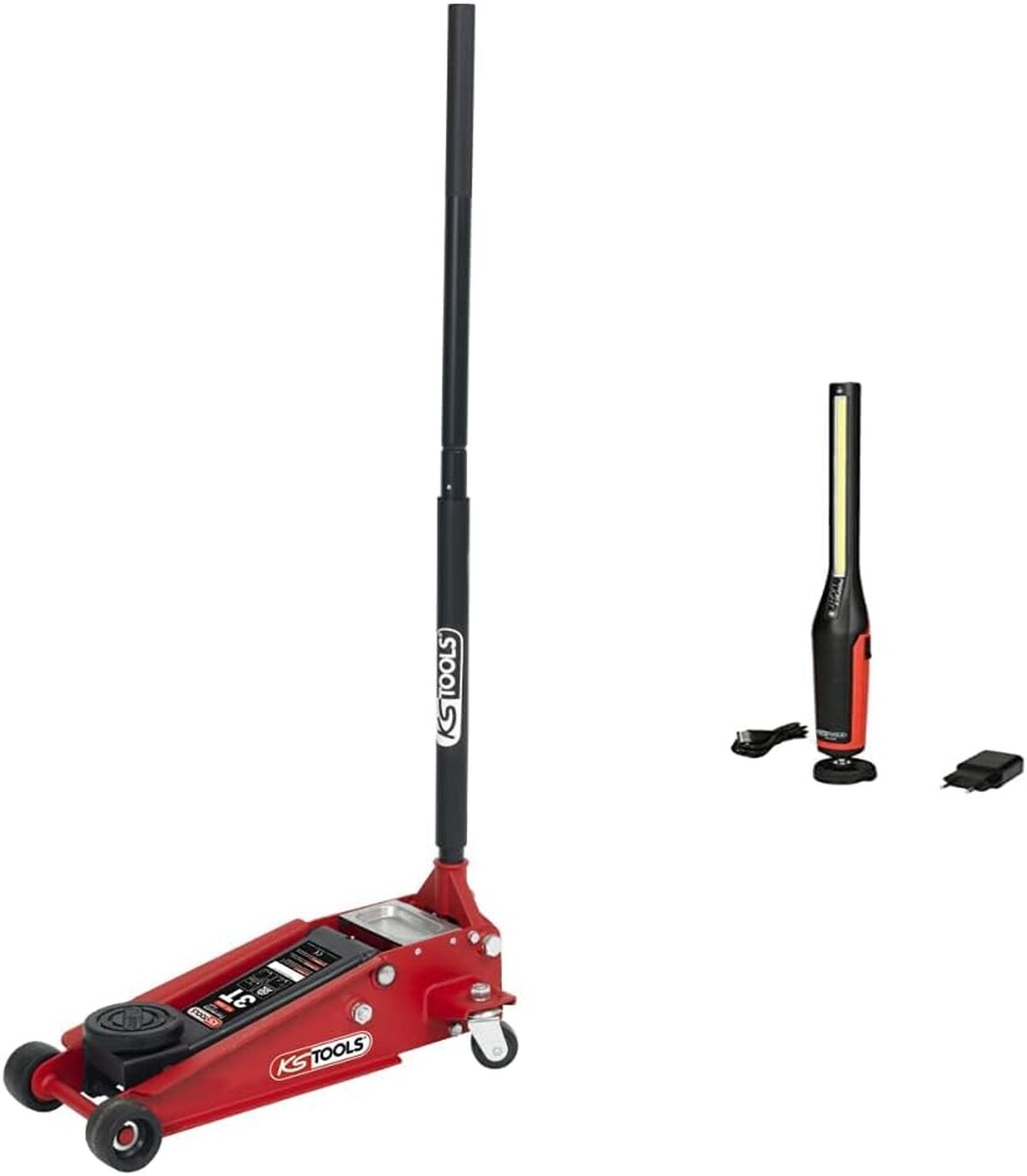 Test du cric hydraulique KS Tools 161.0366 et baladeuse LED : performance et efficacité