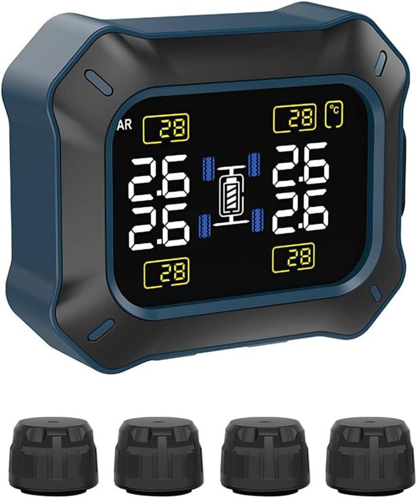 Test du système TPMS sans fil OBEST : technologie à 4 capteurs pour motos et tout-terrain