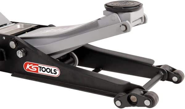 KS TOOLS 161.0372 - Cric Hydraulique Extra-Bas - Acier ULTIMATE 2T avec Double-Roues Avant