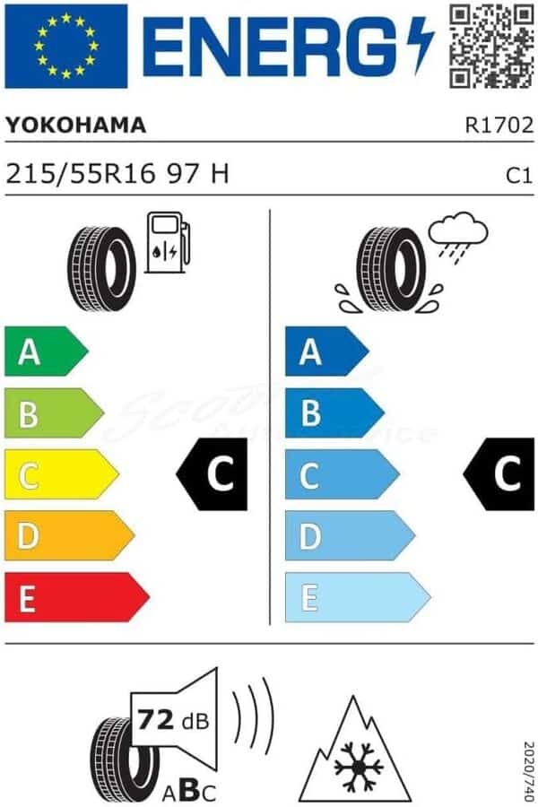 Yokohama BluEarth-Winter (V905) XL RPB M+S - 215/55R16 97H - Pneu hiver [Classe énergétique C]