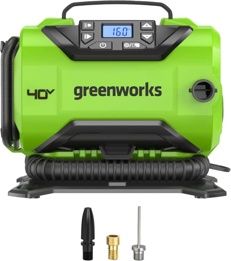 Test du compresseur d'air sans fil Greenworks 40 V