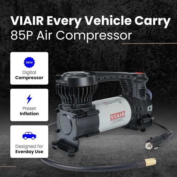 VIAIR Digital EVC85P – Compresseur d'air portable pour voiture, SUV et camion | Fonction d'arrêt automatique préréglée | Pompe à pneu de route 12 V Compresseur d'air 60 PSI