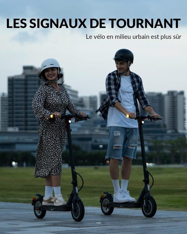 5TH WHEEL V30PRO Trottinette Electrique Adulte, Trottinette Électrique Clignotants Avant Arrière, 10'' Pneu, Autonomie 25-32km, avec APP, 4 Modes de Vitesse, Max 120kg