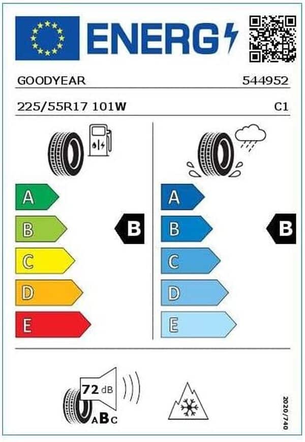 Goodyear VECTOR-4S G3 XL - 225/55R17 101W - Pneu toutes saisons [Classe énergétique B]