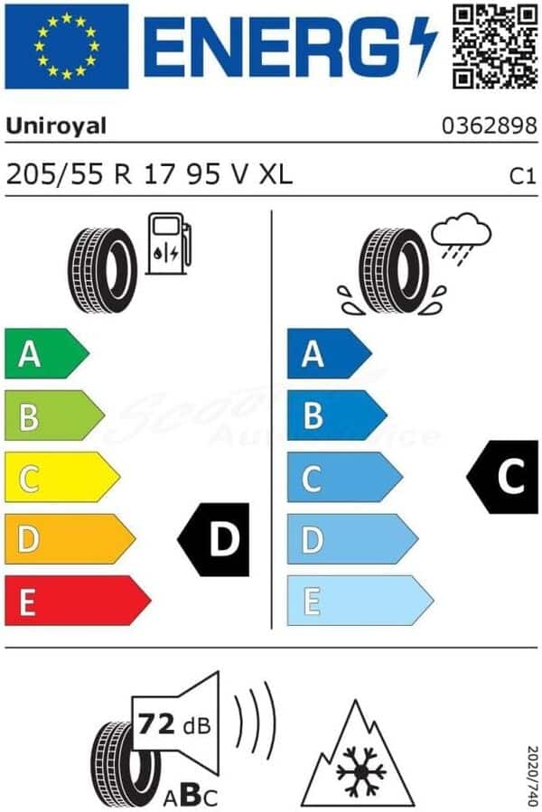Uniroyal AllSeasonExpert 2 XL FR M+S - 205/55R17 95V - Pneu 4 saisons [Classe énergétique D]