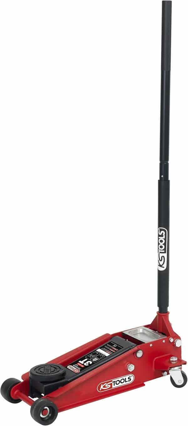 KS TOOLS 161.0366- Cric Hydraulique 3 Tonnes - en Acier de Notre Gamme Formula Lift 3T - Rouge et Noir & 516.6042 1/2 Ergotorque - Precision Clé Dynamométrique, 40-200Nm - Avec Tête À Cliquet À Bouton