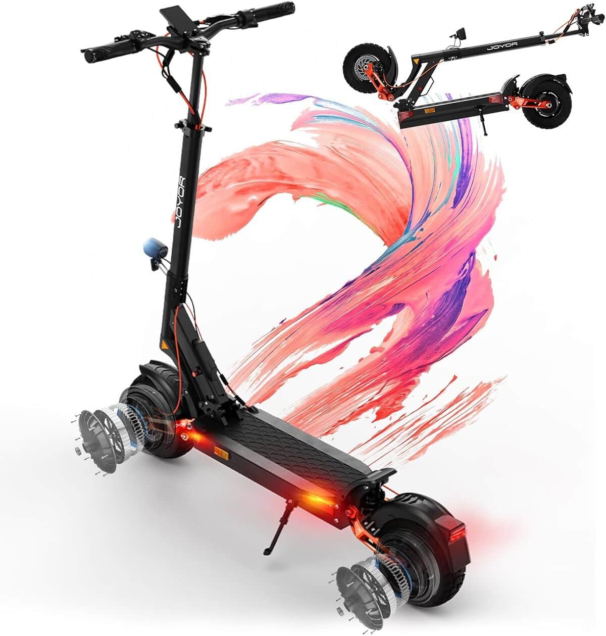 Trottinette électrique Adulte Pliable - Autonomie 20-30 Km, Moteur 350-500W, 25 Km/h Max - Pneus Pleins 8,5", Appli Smart