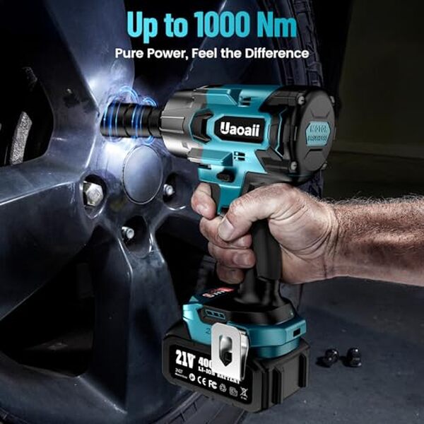 Optimisez vos projets avec la clé à chocs brushless Uaoaii : performance exceptionnelle de 1000 Nm et liberté sans fil pour un travail facilité.