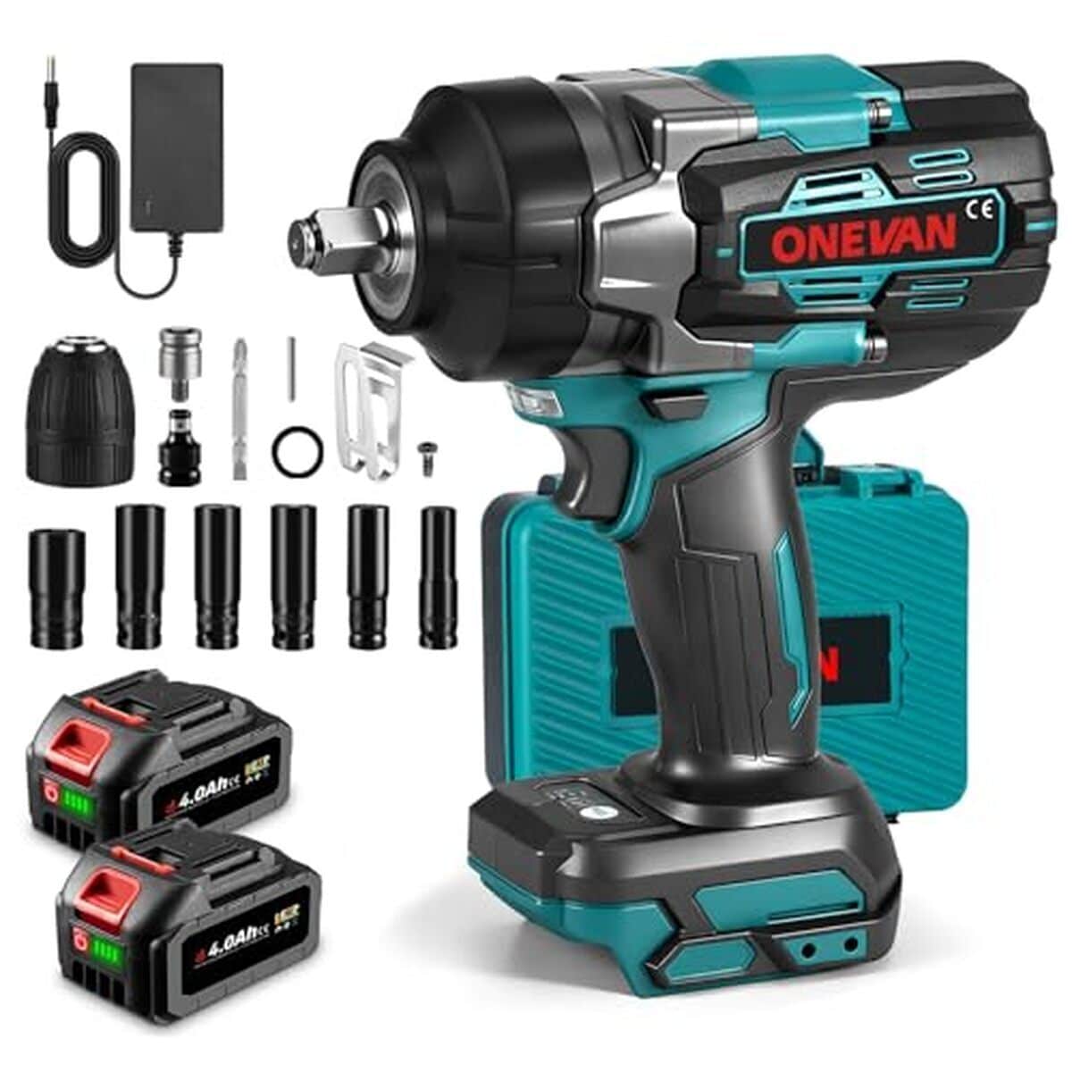 Test de la clé à choc sans fil ONEVAN 1700 N.m avec accessoires complets