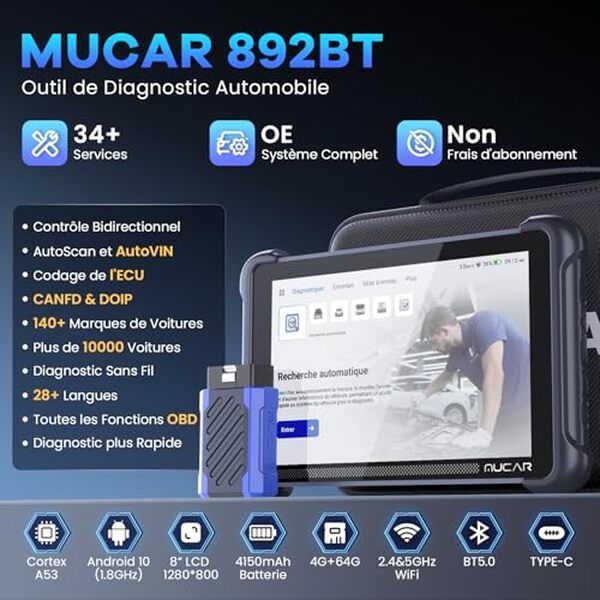 Découvrez notre test de la muCar 892BT AI, une valise diagnostic auto avancée alliant innovation et performance pour un contrôle précis de votre véhicule.