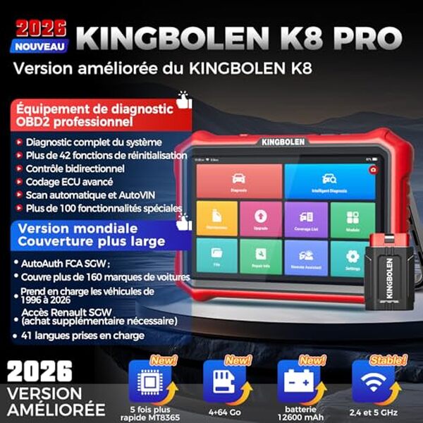 Découvrez notre test détaillé de la valise diagnostic Kingbolen K8 Pro : fonctionnalités, performances et retours d'utilisateurs pour bien choisir votre outil de diagnostic automobile. 