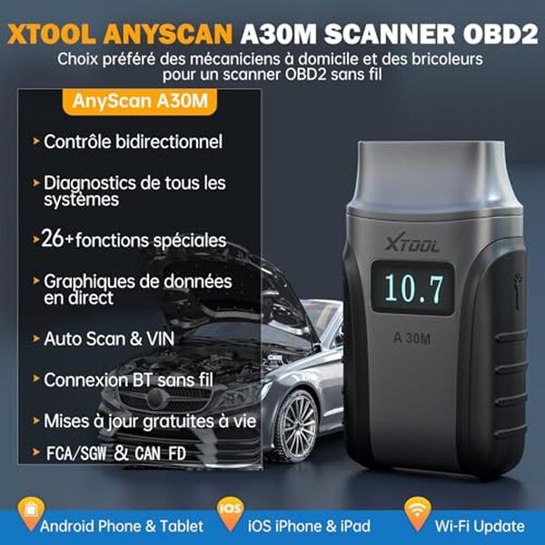 Découvrez le test complet de la valise diagnostic XTOOL A30M : fonctionnalités, prix et avis pour choisir le meilleur outil de diagnostic automobile professionnel.