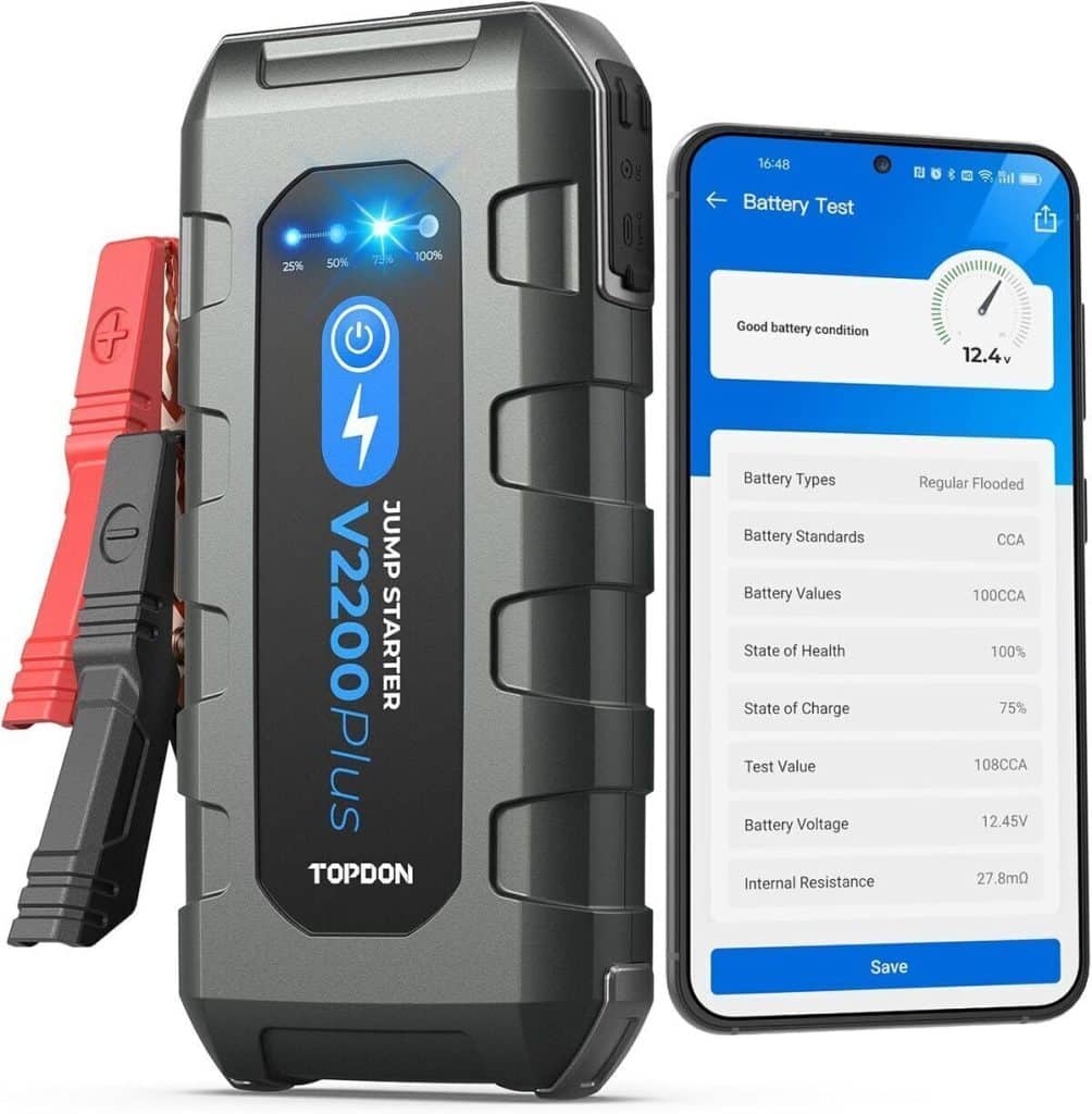 Test du booster batterie topdon v2200 plus 2200a