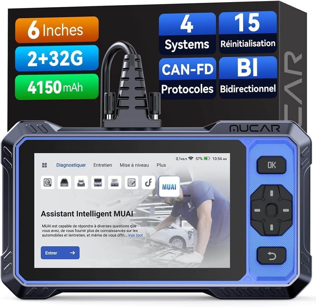 Test de la valise diagnostic auto mucar 632 : intelligence IA et réinitialisations avancées