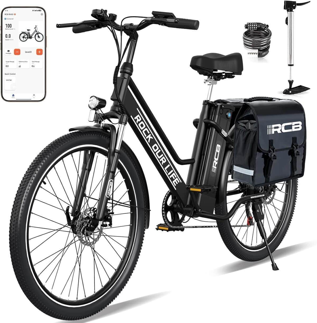 Test du vélo électrique RCB e-bike 26 pouces : autonomie 90 km, 250W électrique adulte