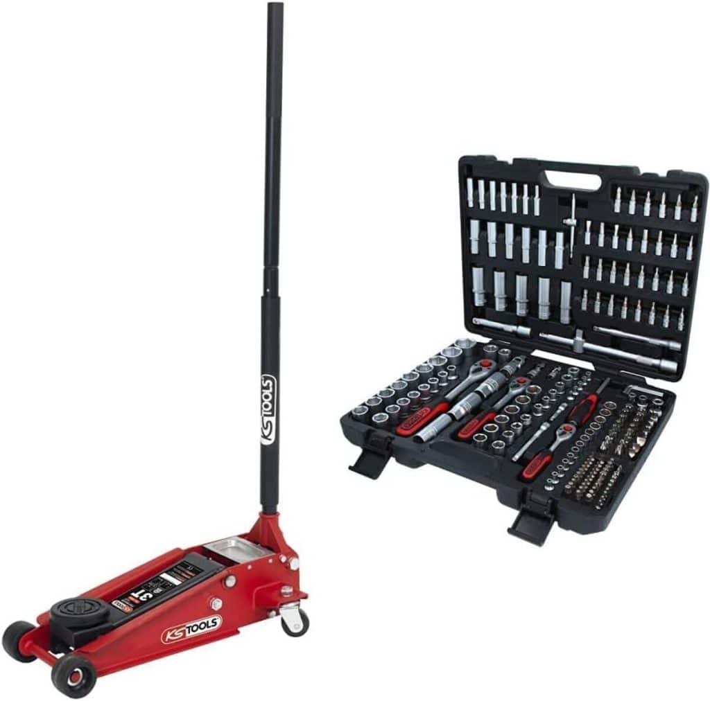 Test KS Tools 161.0366 : cric hydraulique 3 tonnes et coffret outils