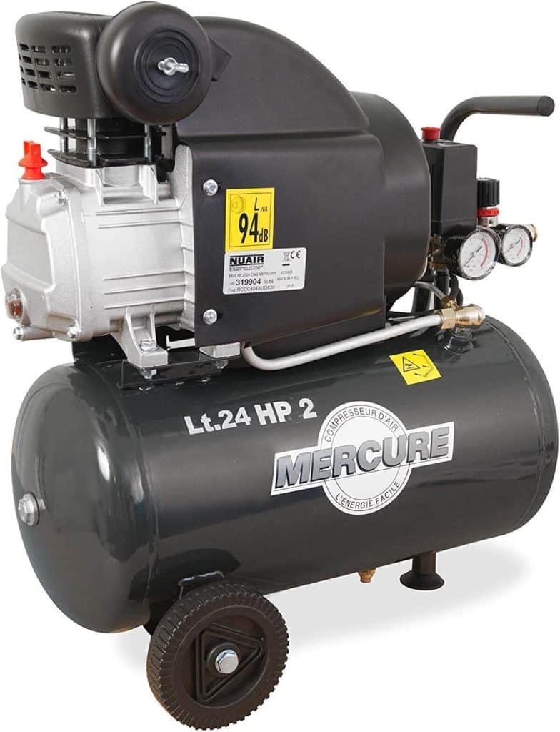 Test du compresseur Mercure 425063 24 L 2 hp gris