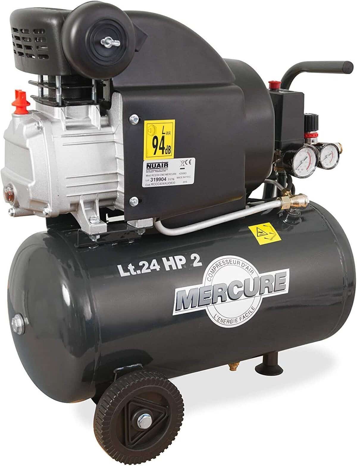 Test du compresseur Mercure 425063 24 L 2 hp gris