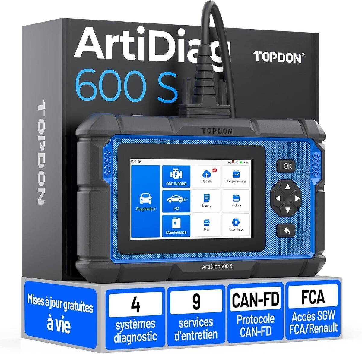 Test du diagnostic auto TOPDON ArtiDiag600S : performance et fonctionnalités